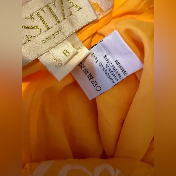 Mestiza New York 10 Malaga Yellow Embroidered Pants Size 8 - Picture 7 of 8